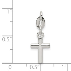 Sterling Silver 925 Children's Cross Charm Polished Anti-Tarnish Finish