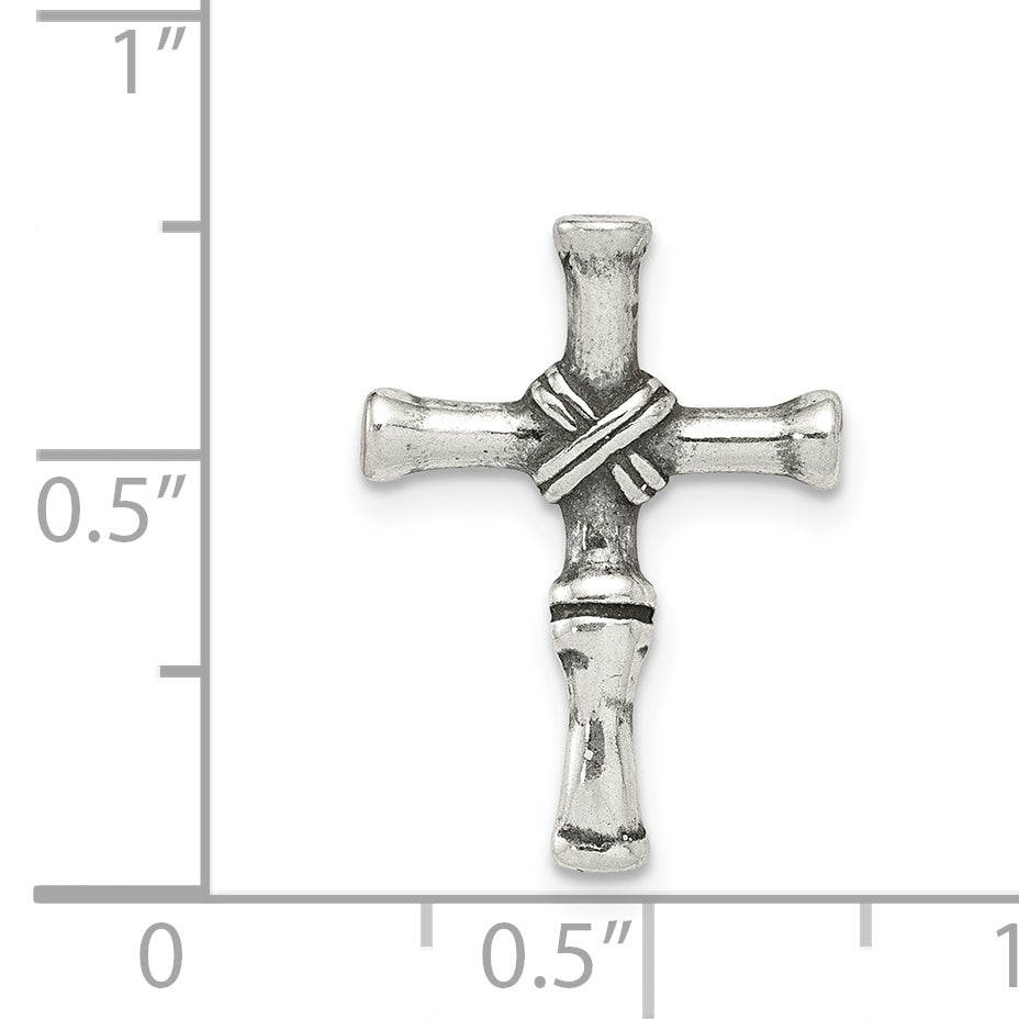 Sterling Silver 925 Polished Cross Pendant Elegant Vintage Charm