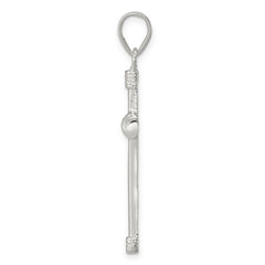 Sterling Silver 925 Polished Cross Pendant with Anti-Tarnish Finish