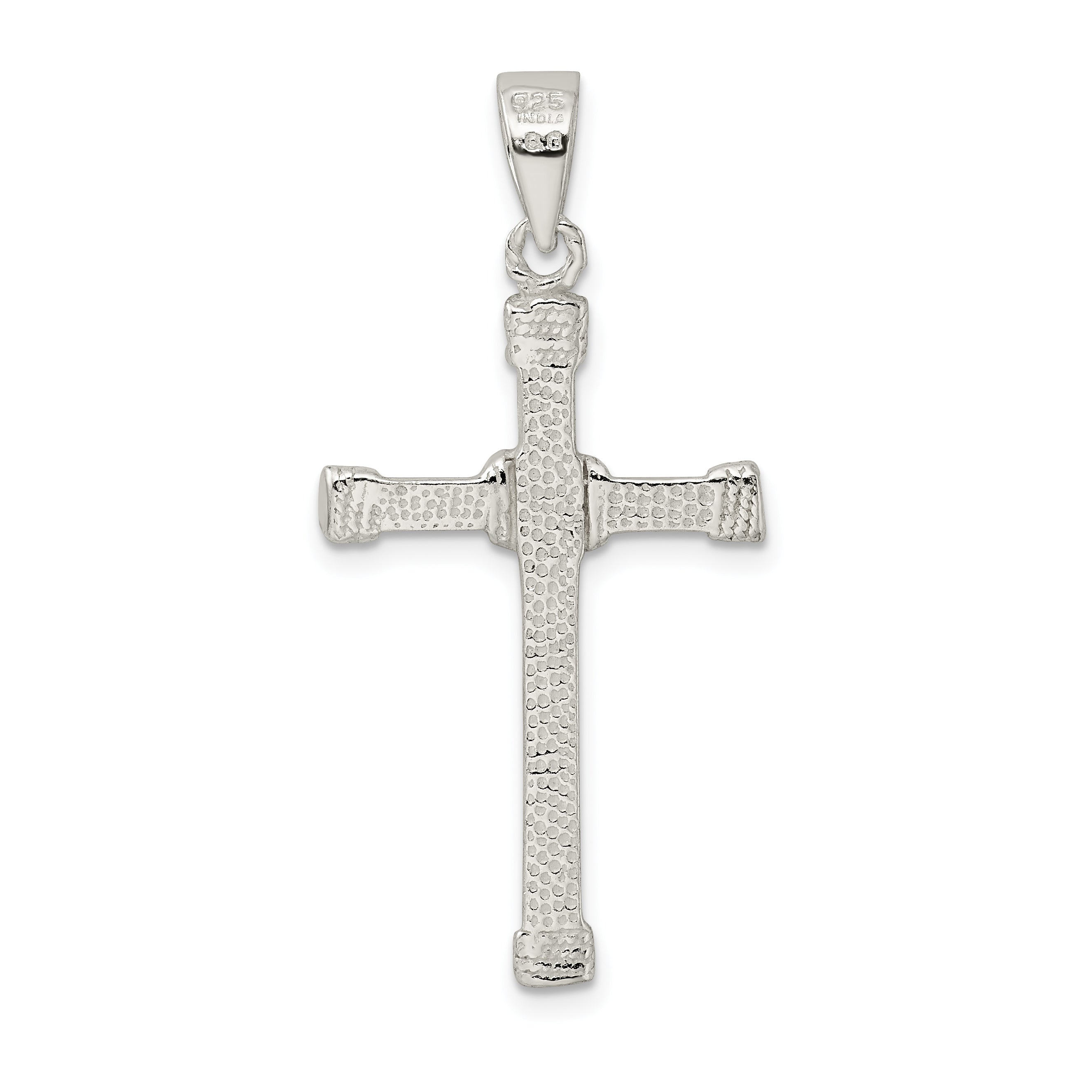 Sterling Silver 925 Polished Cross Pendant with Anti-Tarnish Finish