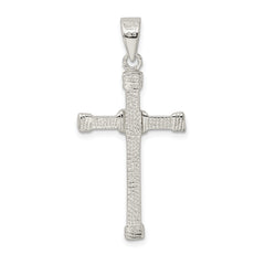 Sterling Silver 925 Polished Cross Pendant with Anti-Tarnish Finish