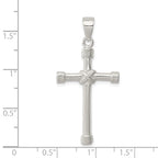 Sterling Silver 925 Polished Cross Pendant with Anti-Tarnish Finish
