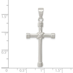 Sterling Silver 925 Polished Cross Pendant with Anti-Tarnish Finish