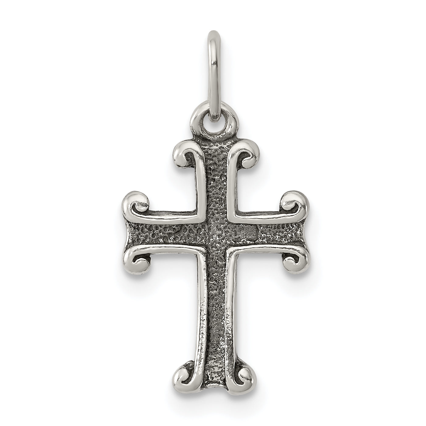 Sterling Silver Antiqued Cross Charm Main image