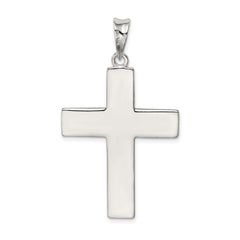 Sterling Silver Polished & Textured Greek Key Cross Pendant