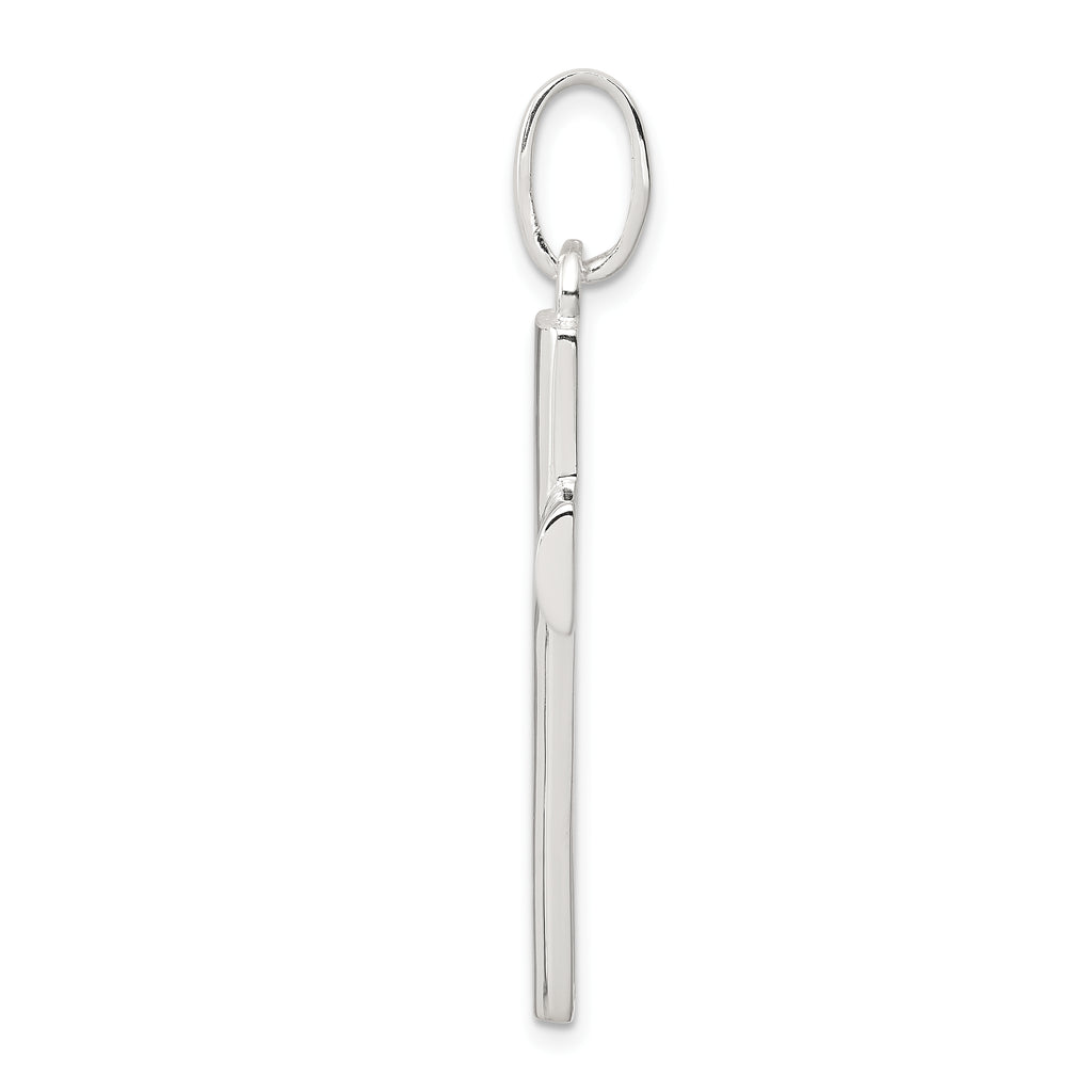 Sterling Silver 925 Polished Cross Pendant Elegant Solid Design