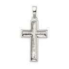Sterling Silver 925 Polished Cross Pendant Elegant Solid Design