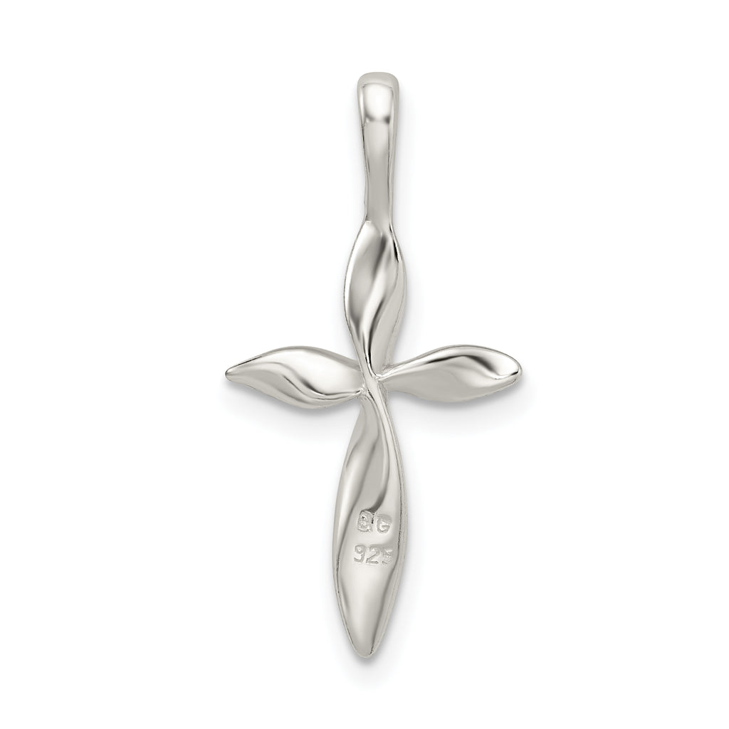 Sophia Jewelers 925 Sterling Silver Twisted Cross Pendant Polished Elegant Design