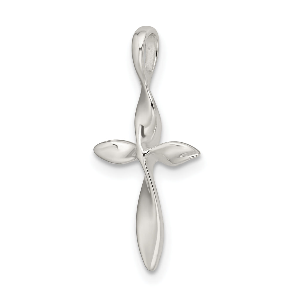 Sophia Jewelers 925 Sterling Silver Twisted Cross Pendant Polished Elegant Design