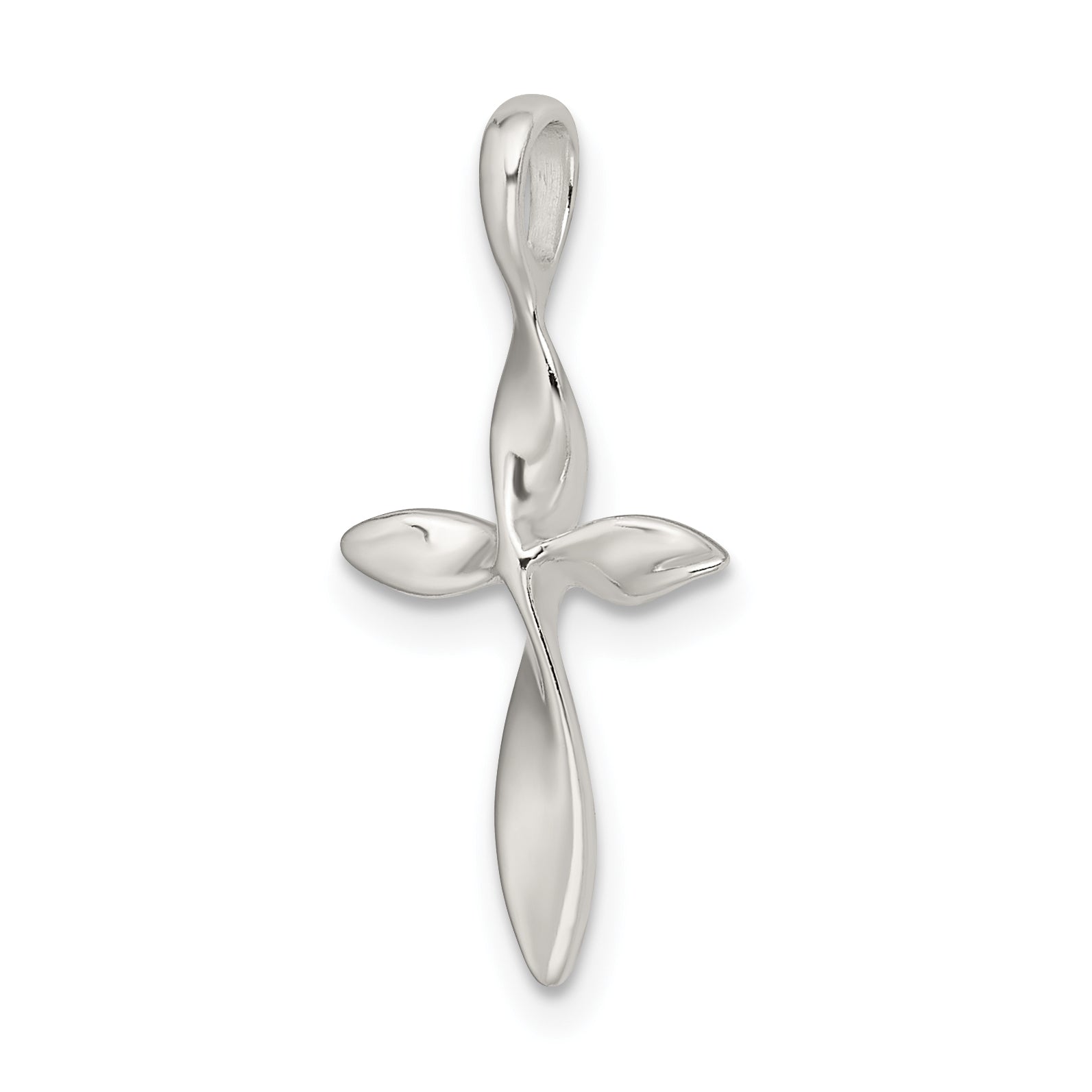 Sophia Jewelers 925 Sterling Silver Twisted Cross Pendant Polished Elegant Design