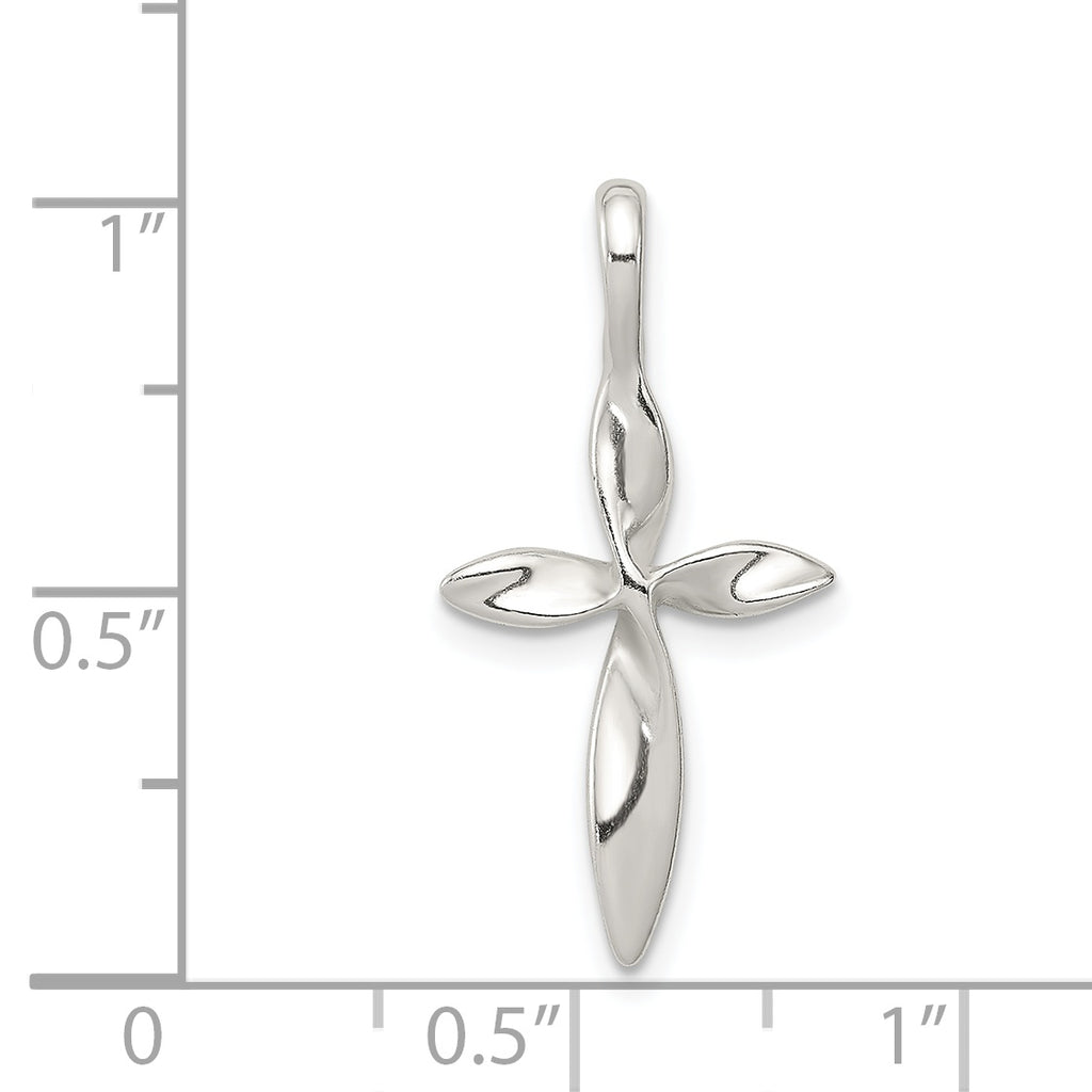 Sophia Jewelers 925 Sterling Silver Twisted Cross Pendant Polished Elegant Design