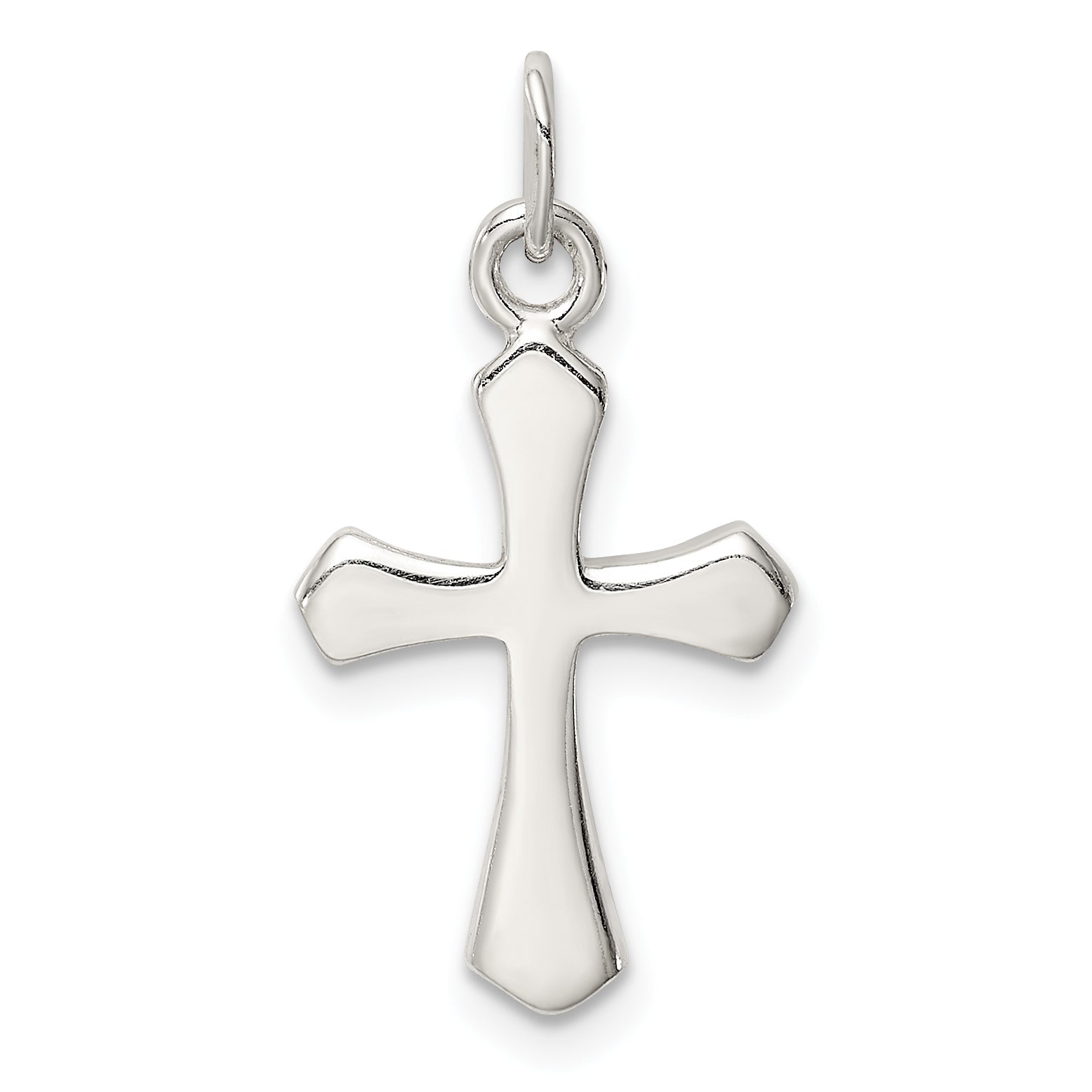 Sterling Silver 925 Passion Cross Charm with Polished Anti-Tarnish Finish
