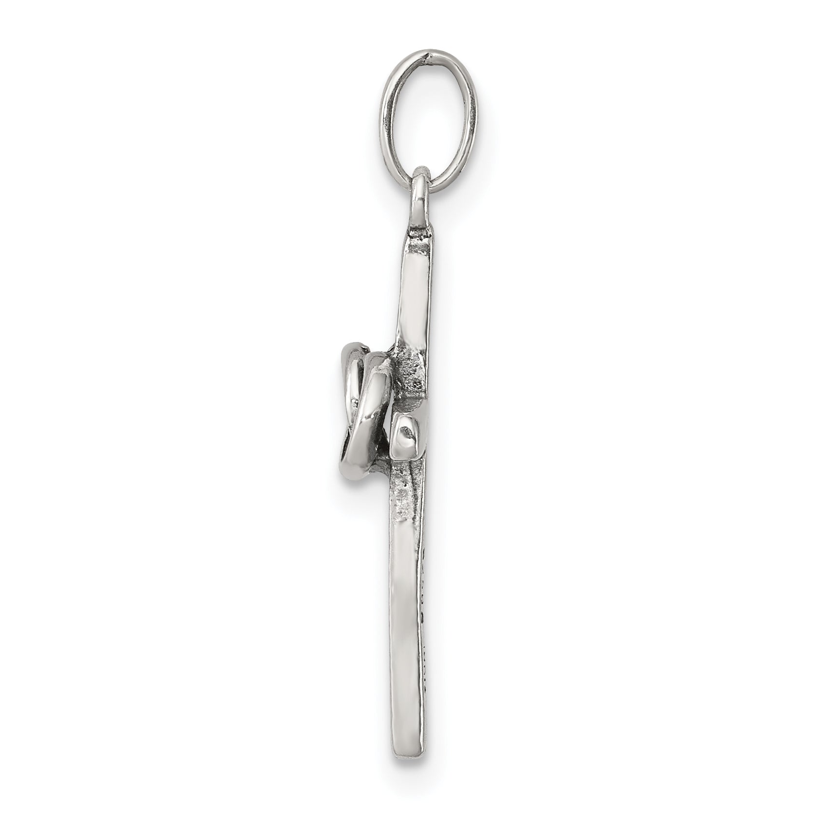 Sterling Silver 925 Antiqued Wedding Cross Charm Vintage Elegance Secondary image