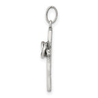 Sterling Silver 925 Antiqued Wedding Cross Charm Vintage Elegance