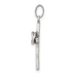 Sterling Silver 925 Antiqued Wedding Cross Charm Vintage Elegance
