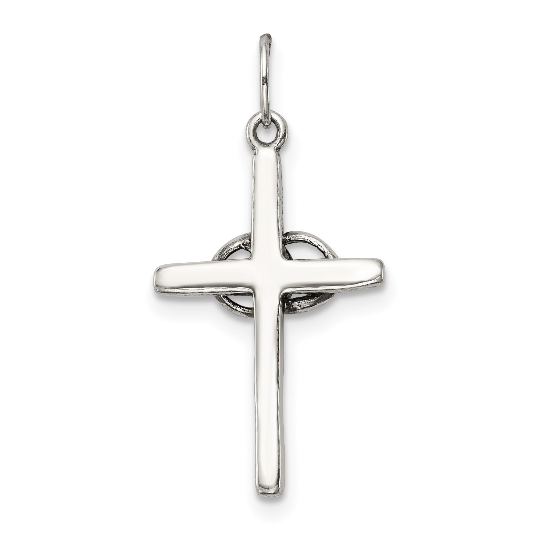 Sterling Silver 925 Antiqued Wedding Cross Charm Vintage Elegance