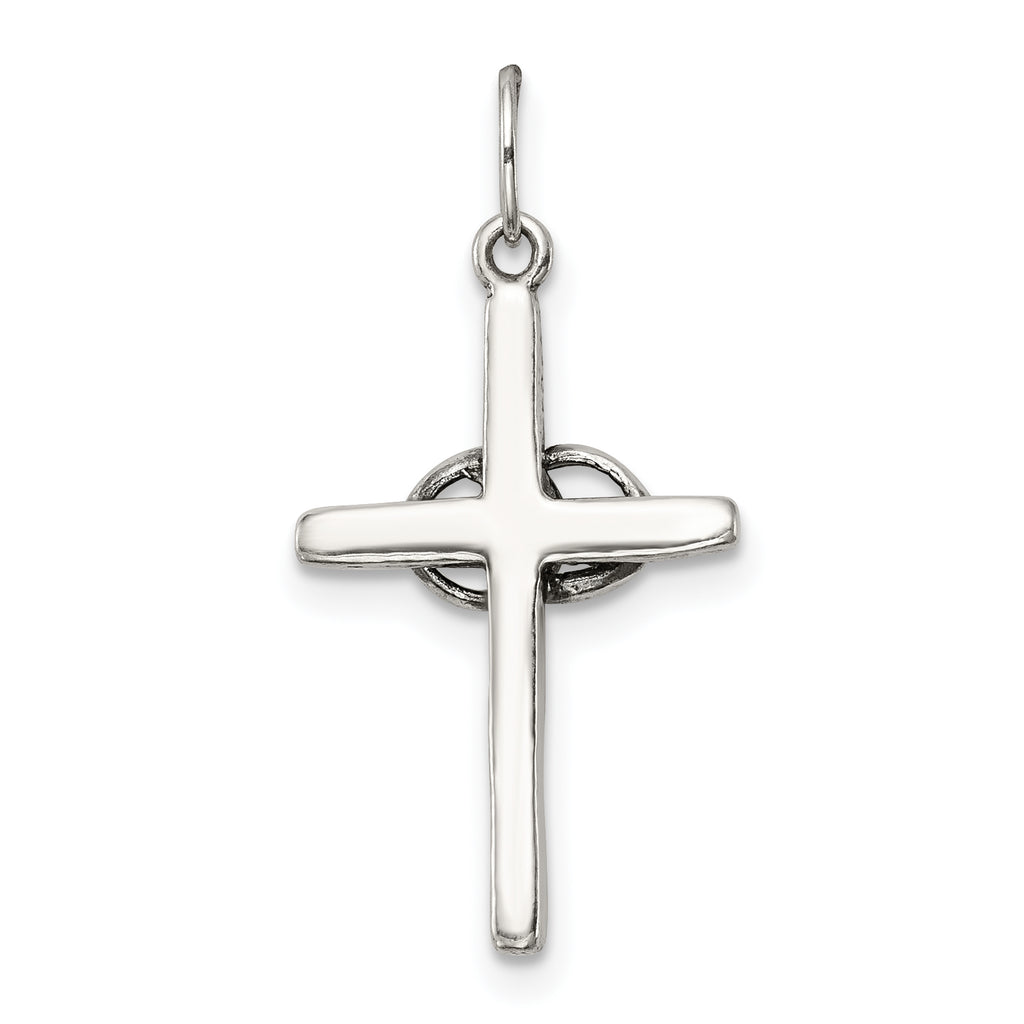 Sterling Silver 925 Antiqued Wedding Cross Charm Vintage Elegance
