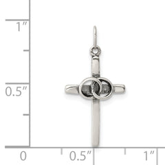 Sterling Silver 925 Antiqued Wedding Cross Charm Vintage Elegance