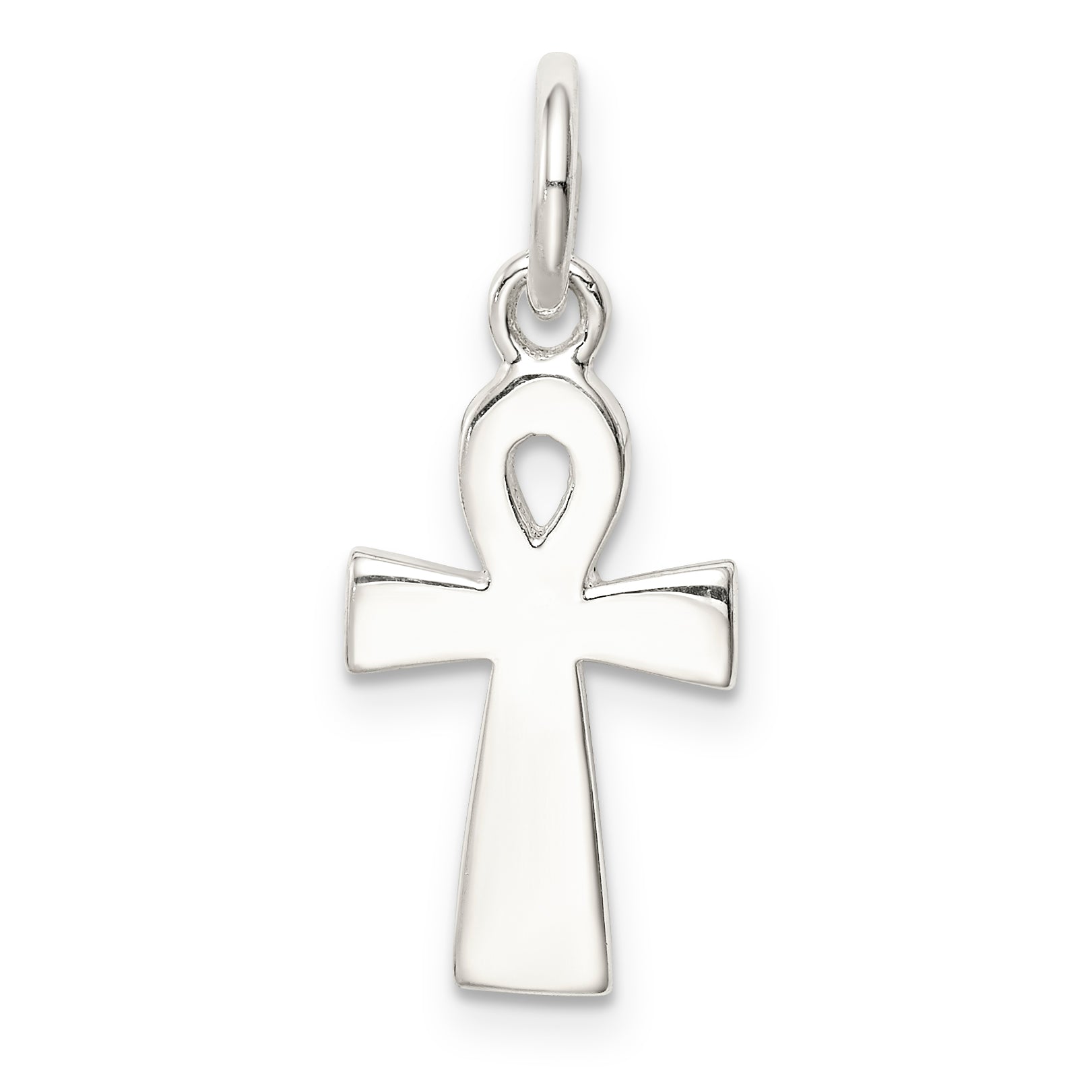 Sterling Silver 925 Black Enamel Cross Pendant with Solid Cast Design