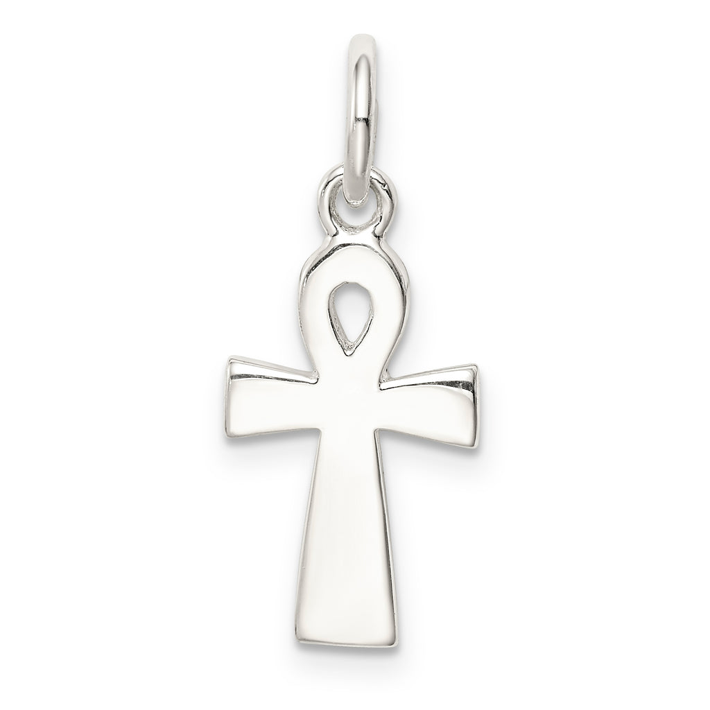 Sterling Silver 925 Black Enamel Cross Pendant with Solid Cast Design