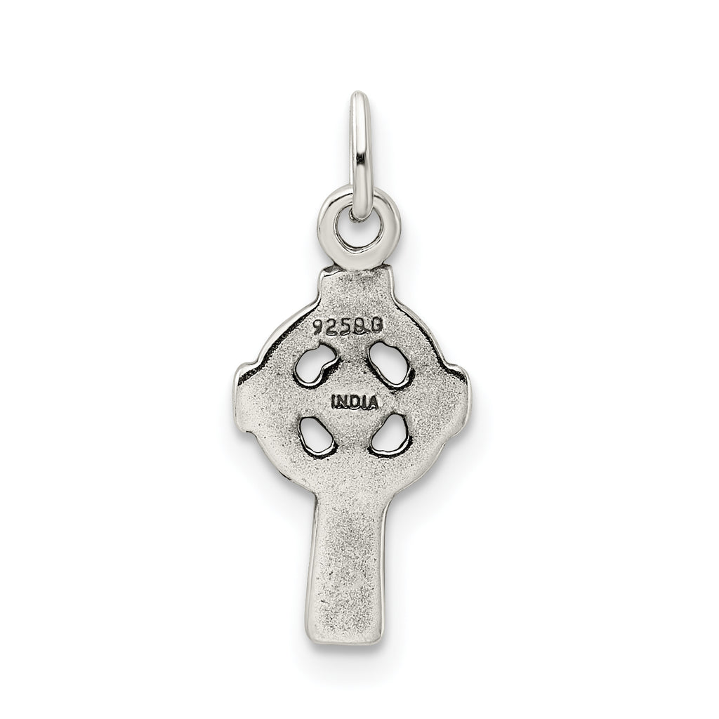 Sterling Silver 925 Antiqued Celtic Cross Charm Vintage Style Pendant