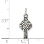 Sterling Silver 925 Antiqued Celtic Cross Charm Vintage Style Pendant