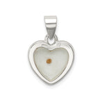 Sophia Jewelers Sterling Silver Heart Pendant with Enameled Mustard Seed Elegance