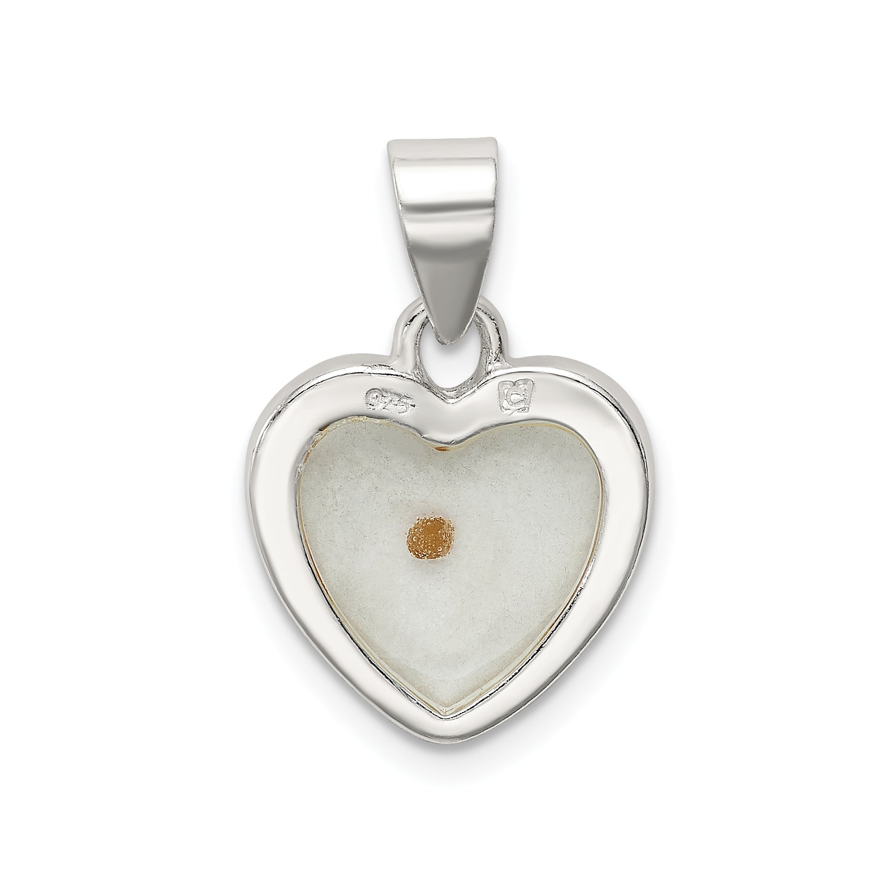 Sophia Jewelers Sterling Silver Heart Pendant with Enameled Mustard Seed Elegance