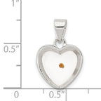 Sophia Jewelers Sterling Silver Heart Pendant with Enameled Mustard Seed Elegance