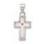 Sterling Silver Rhodium-plated Enameled Mustard Seed Cross Pendant