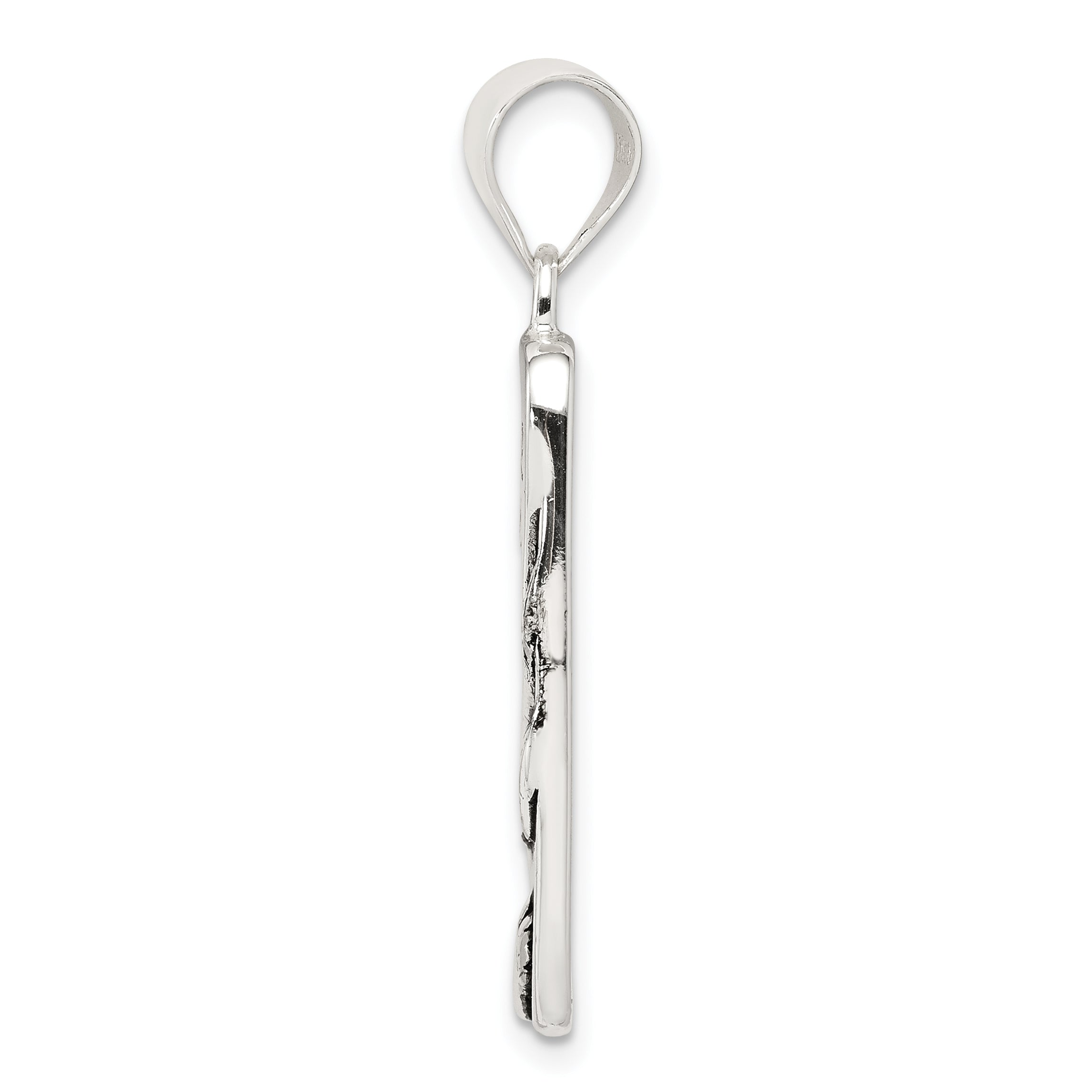 Sterling Silver Antiqued Footprint Pendant by Sophia Jewelers Secondary image