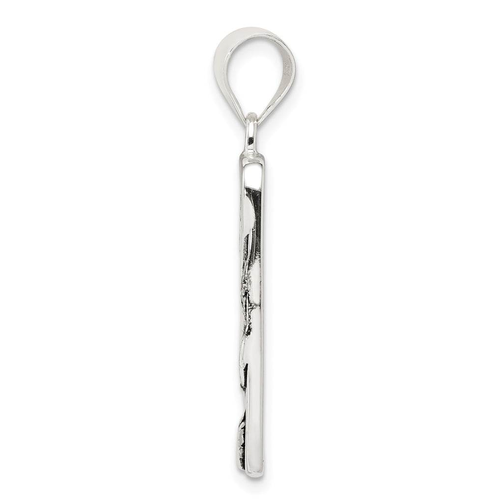 Sterling Silver Antiqued Footprint Pendant by Sophia Jewelers