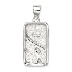 Sterling Silver Antiqued Footprint Pendant by Sophia Jewelers
