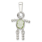 Sophia Jewelers Sterling Silver Boy Charm with CZ & August Birthstone