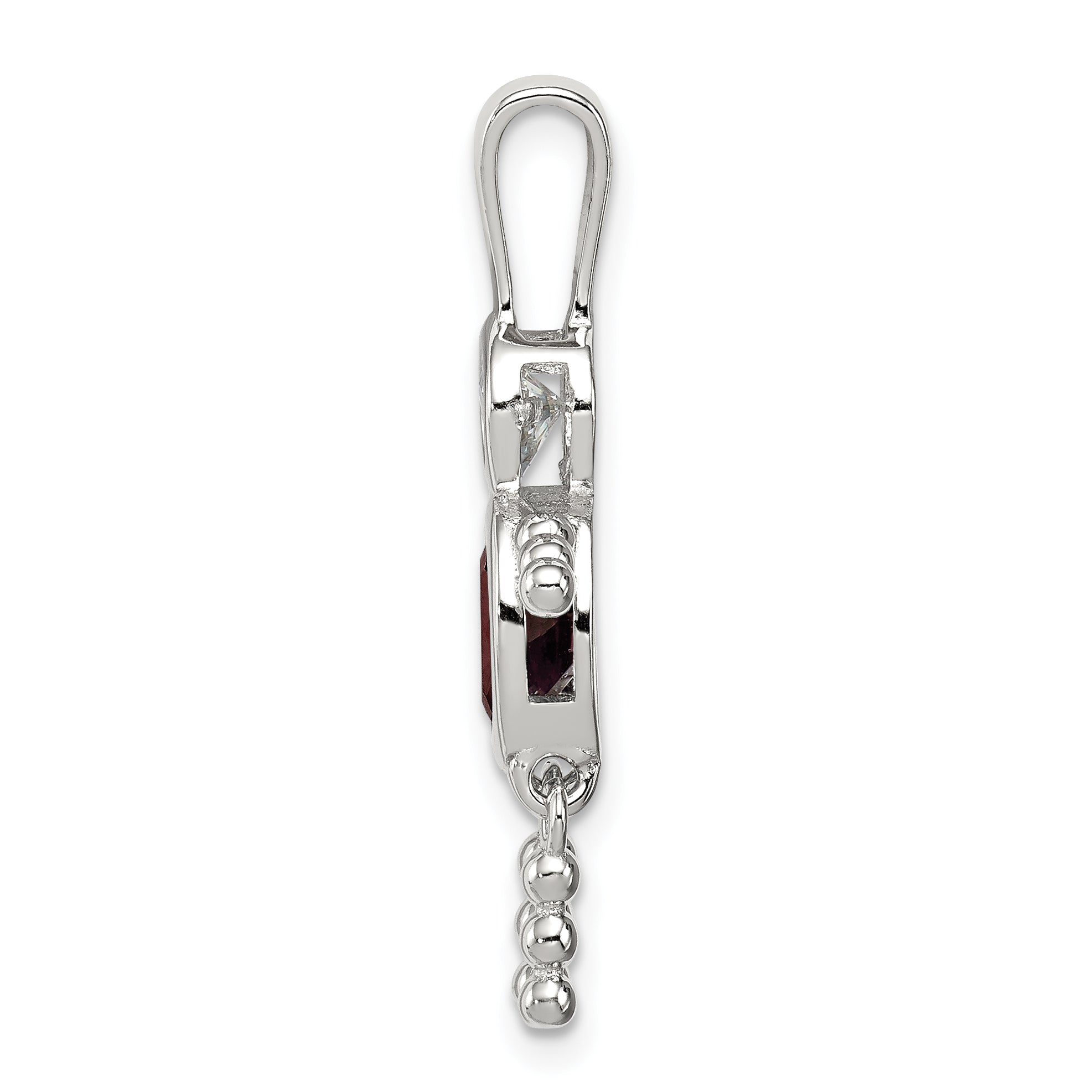 Sterling Silver Boy Pendant with February Birthstone Charm
