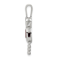 Sterling Silver Boy Pendant with February Birthstone Charm