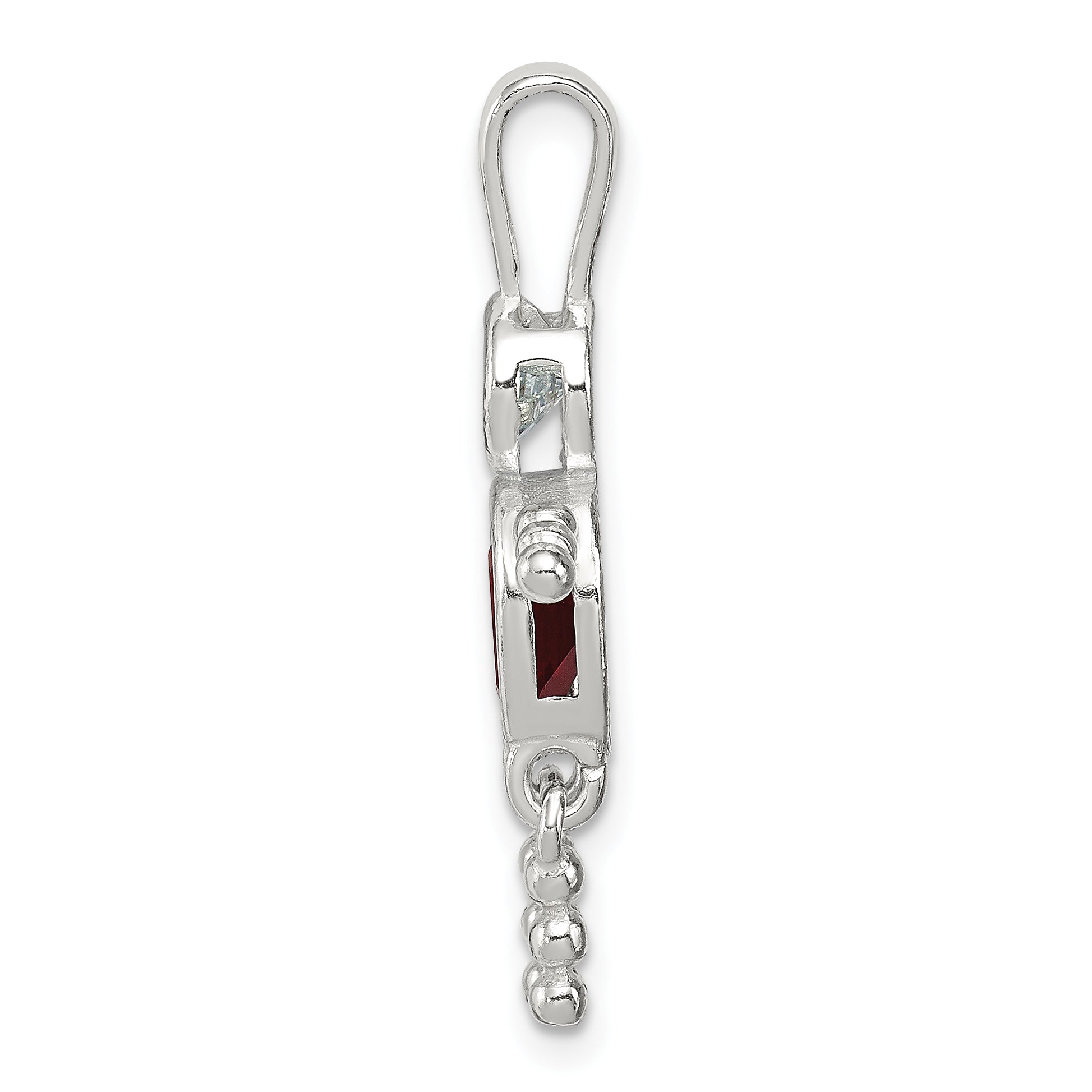 Sterling Silver 925 Boy Pendant with July Glass Birthstone Secondary image
