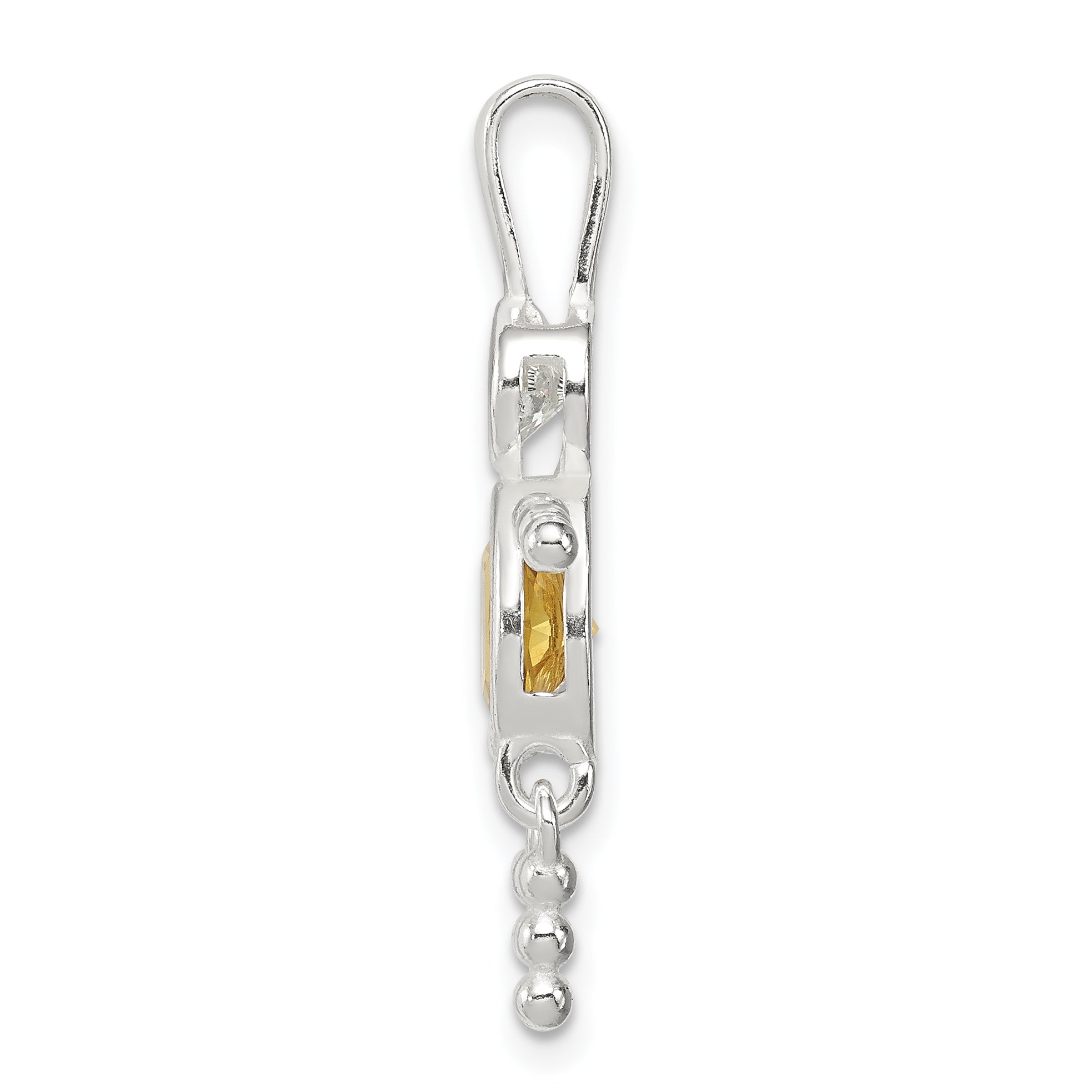 Sterling Silver Boy Pendant with November Birthstone Charm Secondary image