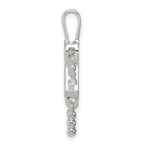 Sterling Silver Rhodium-Plated CZ April Glass Girl Pendant Elegant Birthstone Charm