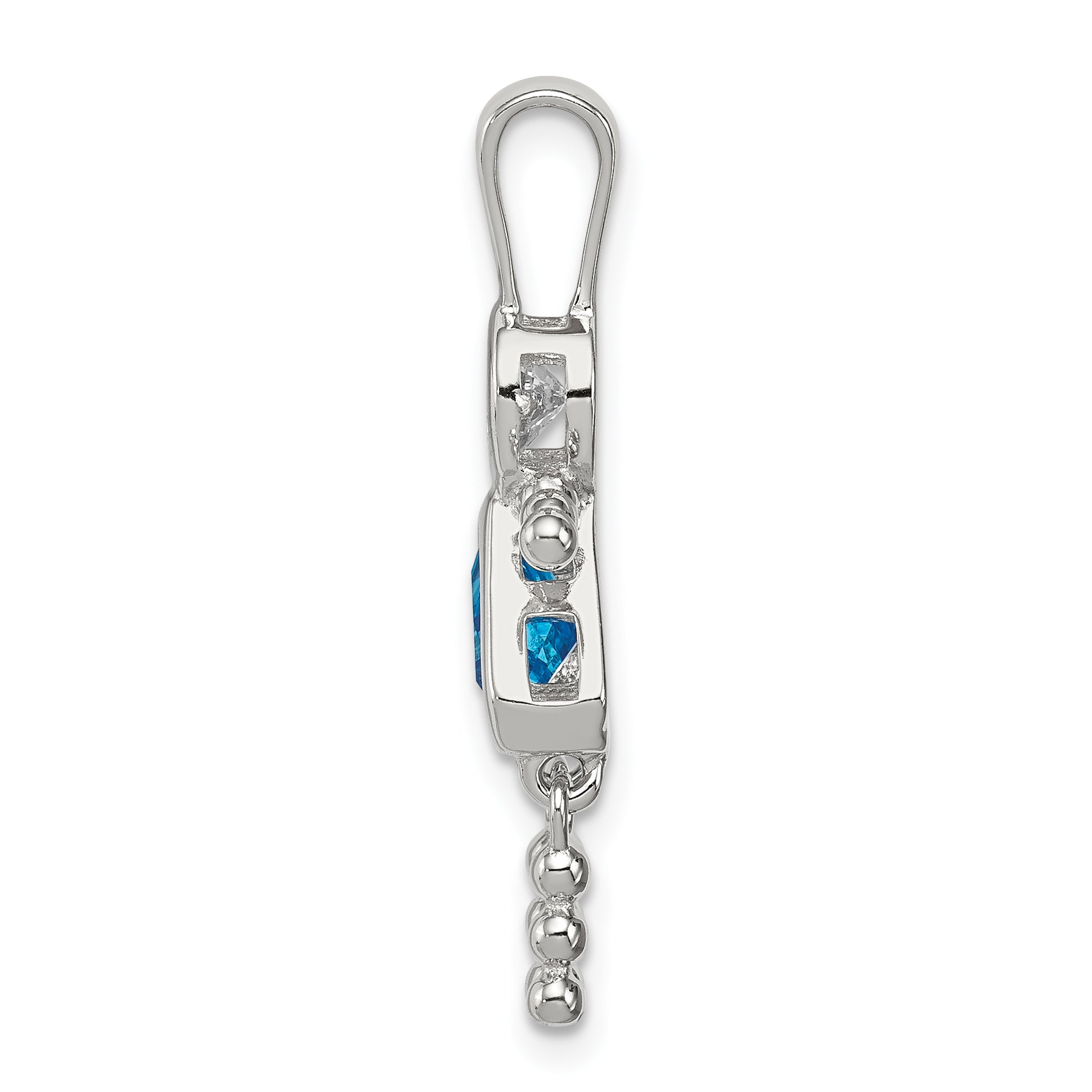 Sophia Jewelers Sterling Silver December Girl Pendant with Blue CZ Secondary image