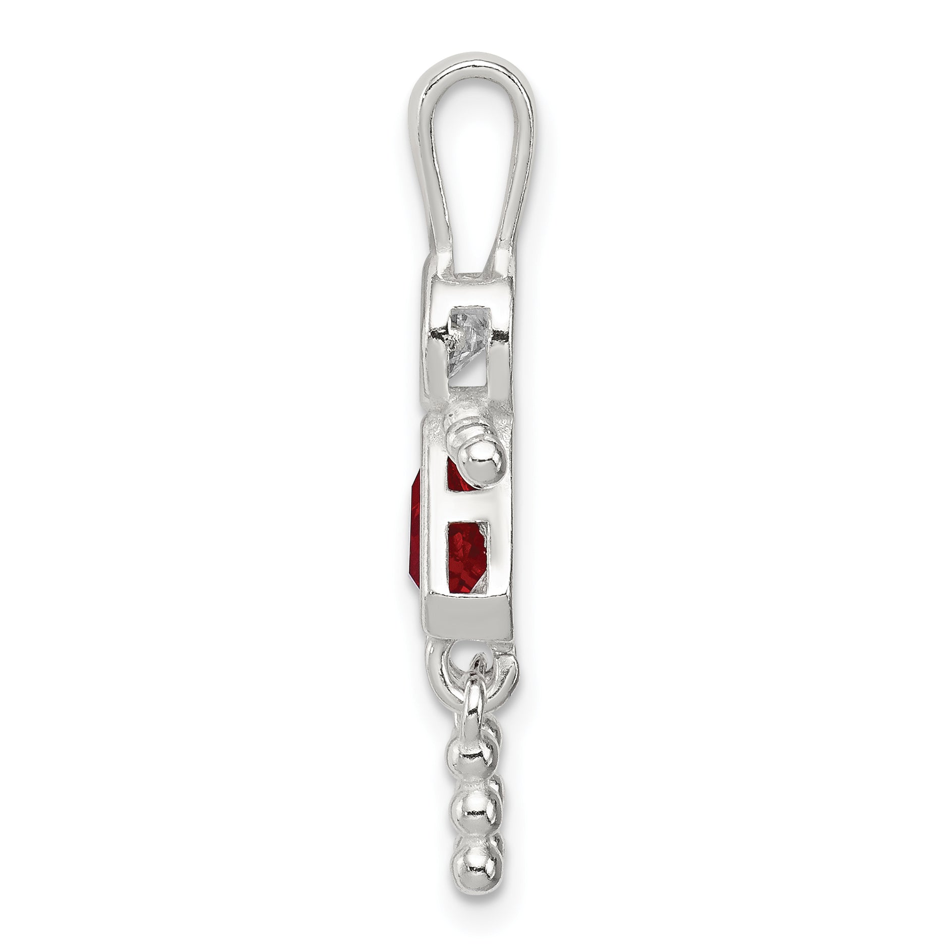 Sophia Jewelers 925 Rhodium-Plated Sterling Silver Girl Pendant with July Birthstone Elegance Secondary image