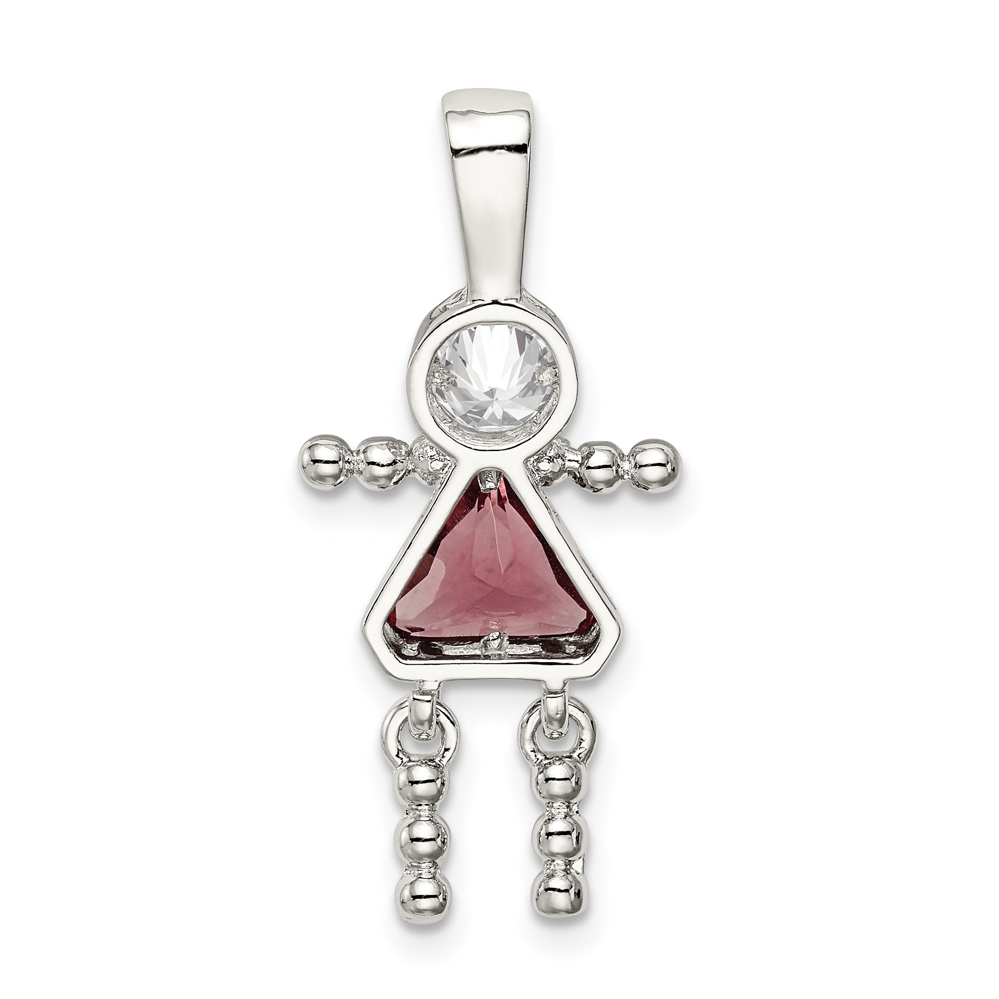 Sterling Silver 925 June Birthstone Girl Pendant by Sophia Jewelers