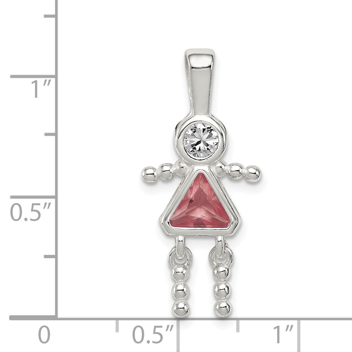 Sterling Silver 925 June Birthstone Girl Pendant by Sophia Jewelers