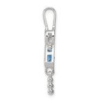 Sophia Jewelers Sterling Silver March Birthstone Girl Pendant with Rhodium Finish