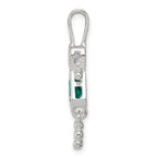 Sterling Silver May Birthstone Girl Pendant with Rhodium Finish