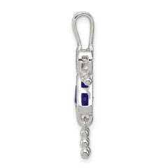 Sterling Silver Girl Pendant with September Birthstone Charm by Sophia Jewelers