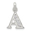 Sterling Silver White CZ Letter A Initial Pendant