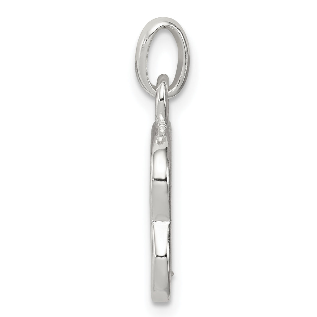 Sophia Jewelers Sterling Silver Initial B Pendant with Clear CZ Stones