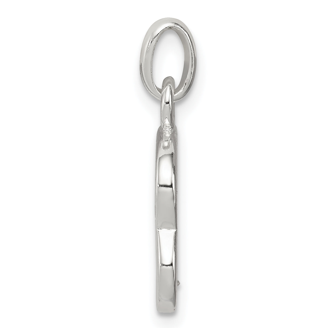 Sophia Jewelers Sterling Silver Initial B Pendant with Clear CZ Stones