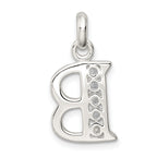 Sophia Jewelers Sterling Silver Initial B Pendant with Clear CZ Stones